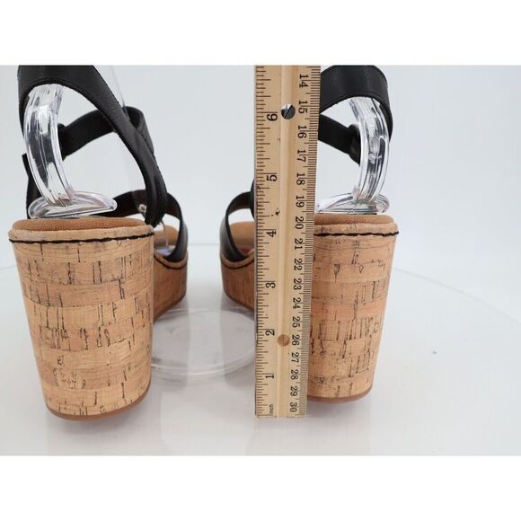 Born BOC Corrie Platform Wedge Sandals Womens Size 11 M Black Vegan Buckle Shoes - Picture 6 of 11